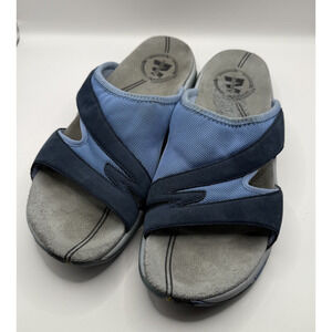 Merrell Terran Slide II Sandals Blue Womens 8 Comfort Suede Grip Sole Beach